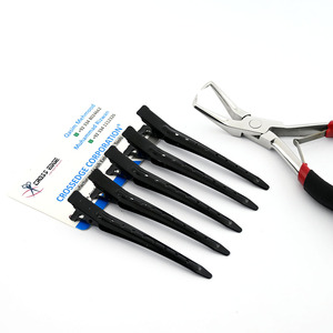 Vente chaude Métal Canard Bec Sectionnement Clips pour Coiffure Coiffure Inoxydable Antidérapant Salon Pinces À Cheveux Salon-Grade - Product Image 4