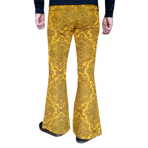 100% Cotton Material <b>Men</b> <b>Flared</b> Pants-Plain Design Breathable High Waist Heavyweight High Street Style - Product Image 2