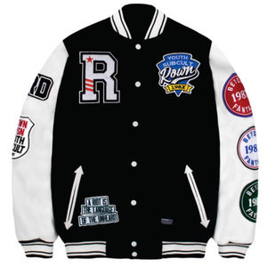 Chaqueta universitaria bordada personalizada, chaqueta de bombardero de satén personalizada, chaqueta de hombre al por mayor - Product Image 2