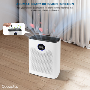 เครื่องฟอกอากาศอัจฉริยะควบคุมผ่าน WiFi สำหรับบ้านและห้องนอน สีขาว พร้อมแผ่นกรอง HEPA และโหมดสุขภาพการนอนหลับ - Product Image 6