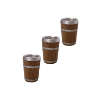Barils et seaux en bois brun faits à la main de 400 ml, 100 % naturels, pour bière, vin, whisky, tequila - La Casa Del - Prix économique