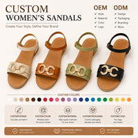 Sandales plates élégantes à double boucle pour femmes, confortables avec semelle intermédiaire en EVA et PU, à bride cheville, chaussures d'été de plage pour dames, vente en gros d'usine