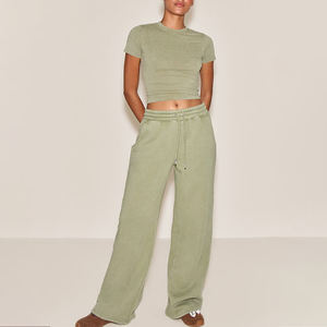 Pantalon de jogging pour femme OEM, coupe large, haute élasticité, fermeture à cordon, respirant, séchage rapide, pour la course à pied - Product Image 1