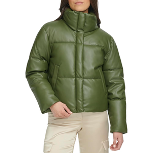 2024 meilleur Design femmes veste en cuir bouffante qualité respirant manteau zippé coton remplissage personnalisable vêtements d'extérieur bruts - Product Image 4