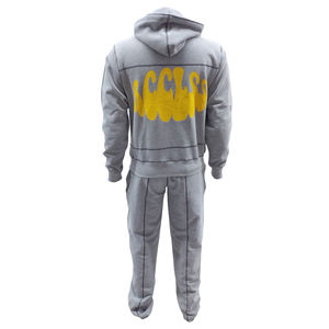 Vente en gros au tarif d'usine de quantité en vrac de pulls à capuche en coton pour hommes avec ensemble de pantalons avec logo personnalisé survêtements d'hiver - Product Image 3