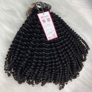 Cabello Virgen Remy Europeo Rizado Afro, Rizo Profundo, Color Natural, Sin Enredos, Sin Caída # Extensiones de Cabello con Cinta Adhesiva 1b, Estilo de Onda Natural - Product Image 4