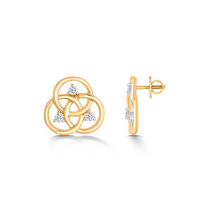 Pendientes de Diamantes Circulares de Oro Amarillo para Mujer - Product Image 4