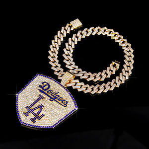 Colgantes de Moissanita con Diseño de Animales de los Dodgers de Los Ángeles, Chapados en Oro de 14K sobre Plata 925, Estilo Punk Hip-hop de Moda - Product Image 5