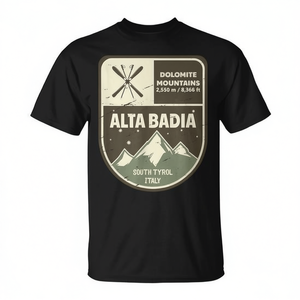 Alta Badia Dolomite Mountains Italie T-shirt vintage unisexe adulte S M L XL XXL - Product Image 2