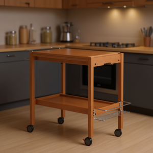 Carrito de Alimentos Foppapedretti NEWTON Walnut, Carrito de Almacenamiento Elegante para Uso en la Cocina, Recién Llegado - Product Image 3