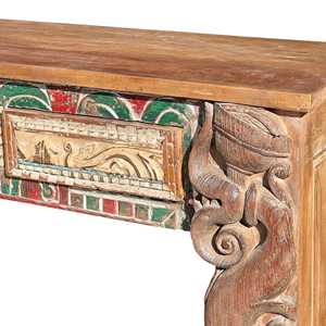 Handmade Vintage Wooden Console <b>Table</b> Luxury & Rustic Living Room Furniture with <b>Mirrored</b> Design for Entry or Villa - Product Image 5