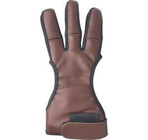 Gants de protection en cuir à trois doigts pour tir à l'arc, équipement essentiel pour l'arc, protection durable des doigts, équipement de ciblage pour les flèches - Product Image 2