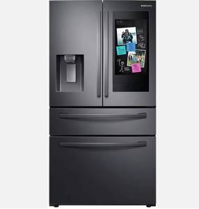 Nuevo RF28R7551SG 28 Cu. Pies Refrigerador de Acero Inoxidable de 4 Puertas Francesas con Pantalla Táctil de 21.5 Pulgadas para Exteriores - Product Image 1