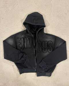 Survêtement zippé surdimensionné pour homme OEM personnalisé de haute qualité 100% 65% coton 35% polyester (polaire) 280 à 300 GSM - Product Image 3