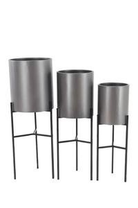 Jardinière en métal avec support Lot de 2 jardinières rondes en cuivre au design unique sur support en métal pour jardin Impression personnalisée - Product Image 3