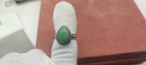 Grossiste Bague en argent sterling 925 faite à la main Turquoise cuivre vert naturel Pierre de naissance Vintage Mariage Fiançailles Anniversaire - Product Image 3