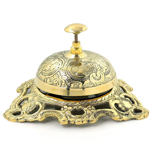 Sonnette de table d'hôtel et de bureau d'occasion avec une qualité supérieure, sonnette de table en laiton de conception nouvelle, finition argentée - Product Image 3