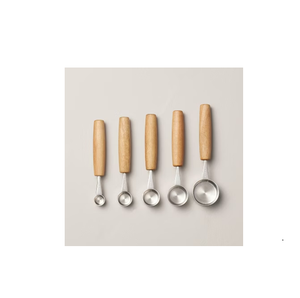 Cuillères à mesurer en acier inoxydable avec manche en bois, niveleur et fouet pour forme ronde au meilleur prix - Product Image 5