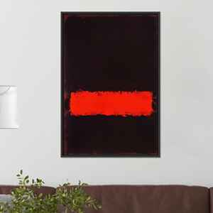 Tableau imprimé sur toile : Décoration abstraite minimaliste moderne rouge et noire, toile encadrée noire - Product Image 1