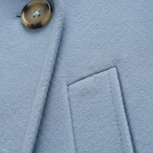 Manteau en laine demi-bleu croisé pour femme sur mesure – Fabricant OEM et marque privée - Product Image 6
