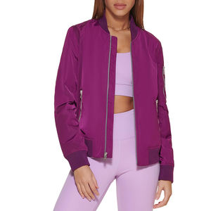 Chaqueta Bomber de Servicio OEM para Mujer, Otoño, Resistente al Viento, Transpirable, Cierre de Cremallera, Tela de Lona, Corte Regular, Mangas Largas - Product Image 5