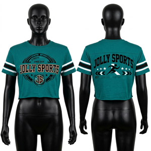 Camiseta Corta para Mujer, 180 GSM, Algodón Premium, Diseño de Rayas en las Mangas, Impresión de Logotipo Personalizado, Transpirable - Product Image 6