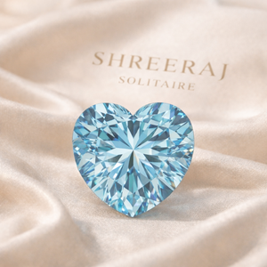 Diamant de laboratoire CVD en forme de cœur de 1,00 carat avec certificat IGI, couleur bleu vif fantaisie, clarté VVS2, élégant centre de table - Product Image 2