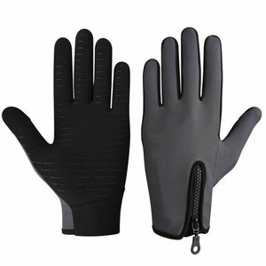 Gants de cyclisme de plein air personnalisés avec fermeture à glissière antidérapant paume tissu synthétique thermique écologique Logo personnalisé et marque - Product Image 3