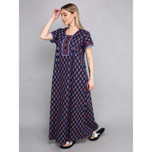 ชุดนอนผ้าฝ้ายพิมพ์ลายดอกไม้สำหรับผู้หญิง Evolove ชุดนอนยาวแบบมีเชือกผูก เอวปรับได้ สวมใส่สบาย ผ้าทอเนื้อนุ่ม ใช้เป็นชุดคลุมอาบน้ำได้ ฟรีไซส์ สามารถสั่งตัดได้ - Product Image 4