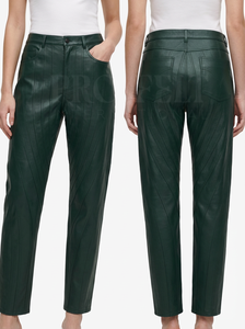 Pantalons en cuir baggy à taille basse avec couture en spirale en cuir d'agneau véritable Premium Fit Fashions Style streetwear Pantalons décontractés Pantalons en cuir sur mesure - Product Image 4