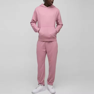 Ensemble de survêtement lourd 430GSM en gros | Sweat à capuche et pantalon de survêtement unisexe blanc uni | Logo personnalisé 2 pièces survêtement 2025 - Product Image 5