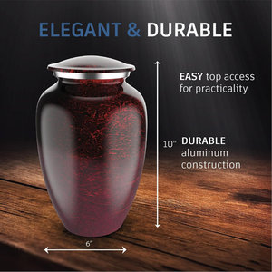 Urne funéraire humaine élégante et moderne en métal finition marron peinte à la bombe conception durable de haute qualité pour les funérailles et le mémorial - Product Image 2