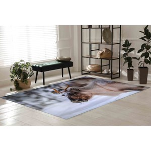 Alfombra Estampada con Diseño de Naturaleza Salvaje - Para Escaleras, Salón, Pasillo, Decoración con Ciervos, Alfombra de Chenilla - Product Image 5