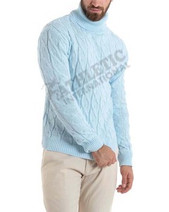 Suéteres de cuello alto de punto transpirable OEM de alta calidad para hombres, ropa informal lisa, suéter de invierno de manga larga de Color sólido para hombres 2025 - Product Image 2