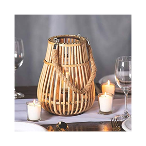 Farol de Bambú y Ratán Personalizado al por Mayor, Decoración de Mesa para Fiestas, Portavelas de Bambú, Farol para Interiores y Exteriores - Product Image 3
