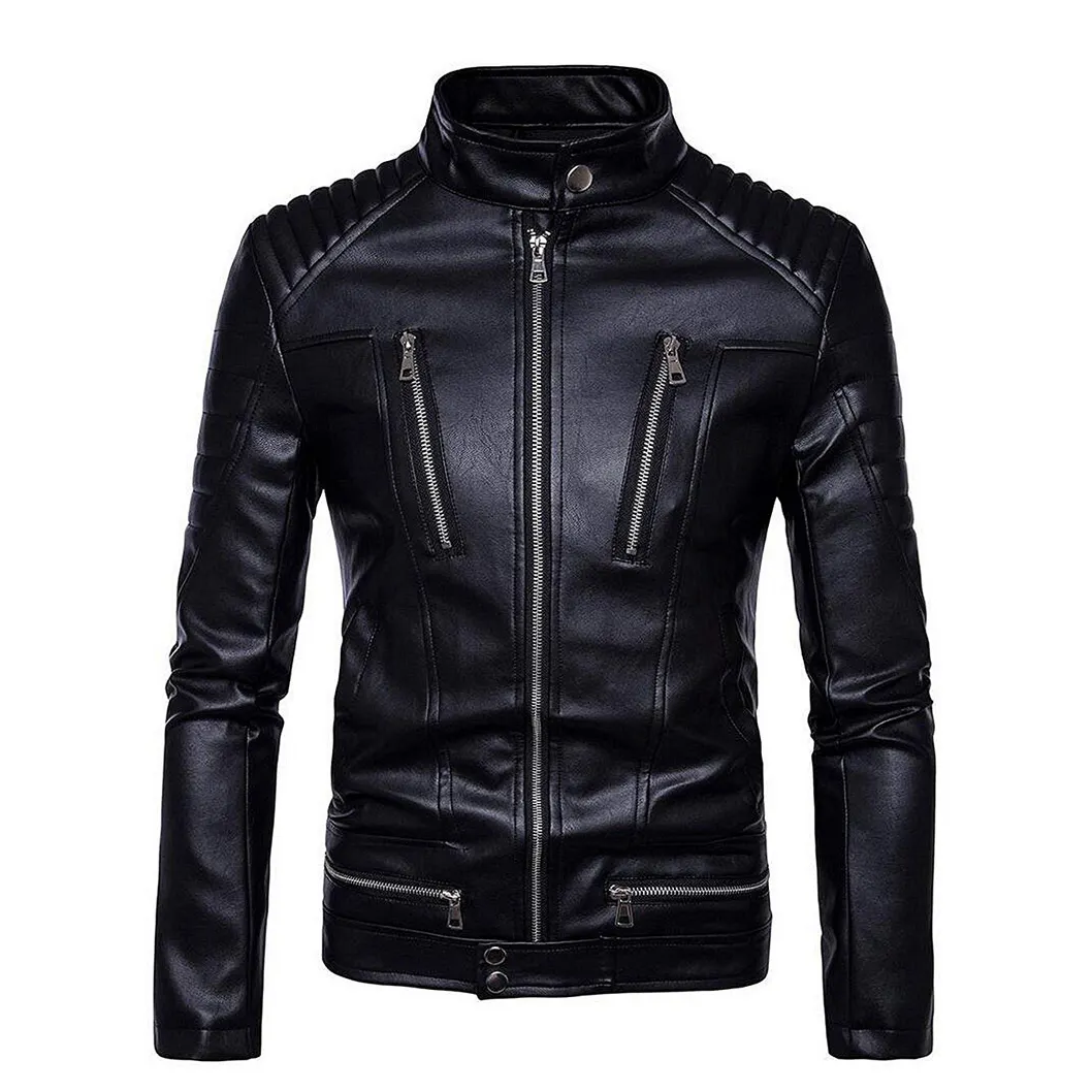 2023 Winter Fashion OEM Designs PU Leather Jacket for Men slim fit top trending breathable oversized jacket