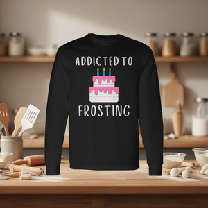 T-shirt à manches longues et débardeur « Addict au glaçage de gâteau de mariage » – Cadeau promotionnel pour les passionnés de glaçage de gâteaux - Product Image 3