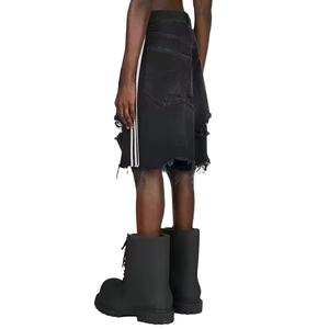 Shorts en jean délavé pour homme, style streetwear, motif uni, effet usé, collection Hot Sale - Product Image 2