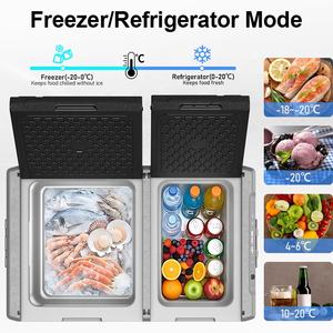 Réfrigérateur-congélateur portable 55L 12V, alimenté par énergie solaire, compresseur de refroidissement, fabriqué en Chine, réfrigérateur de <span class=keywords><strong>voiture</strong></span>, double fonction <span class=keywords><strong>chaud</strong></span>/<span class=keywords><strong>froid</strong></span> - Product Image 4