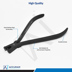 Alicates de Ortodoncia para Alambre de Arco, Corte Distal Pesado, Cabeza Mini Negra, Mango Largo de Seguridad, Acero Inoxidable, Instrumento para Clínica Dental - Product Image 4