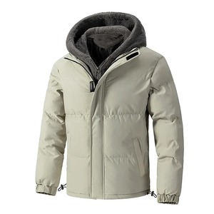 <b>Men's</b> <b>Thick</b> Winter <b>Jacket</b> Warm Puffer Hooded Parka Plus Size Cotton <b>Fleece</b> Two-Piece Coats Formal Canvas Outwear - Product Image 5
