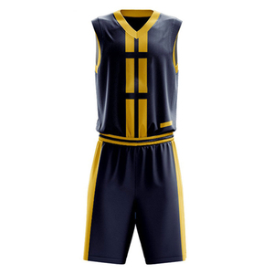 Uniforme de baloncesto de poliéster para hombre, personalizado, transpirable, de talla grande, conjunto de secado rápido, logotipo de equipo, número impreso de fábrica - Product Image 1