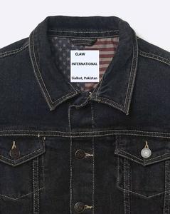 CLAW INTERNATIONAL veste en jean Vintage délavée à l'acide pour hommes bouton montant avant en détresse veste de camionneur toile tissu haute rue - Product Image 3