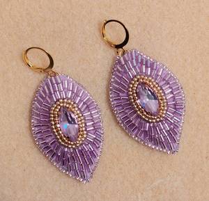 Boucles d'oreilles en perles Boho avec frange en cascade andy design turquoise, cadeau de bijoux unique - Product Image 2