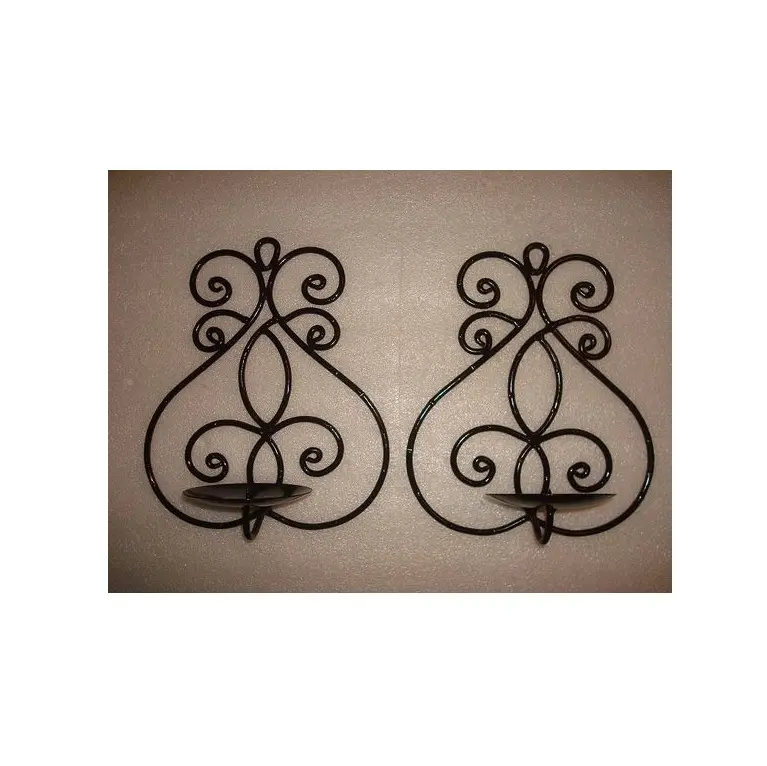 Handmade Decorative Wrought Iron Wall Art Decoration Indoor Lightning Wall Candle Sconce For Home