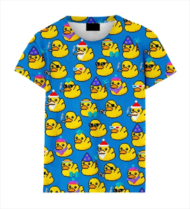 3D lindo pato amarillo impreso camiseta patrón de goma camiseta divertida calle superior neutral manga corta sublimación camisa impresión Digital - Product Image 2