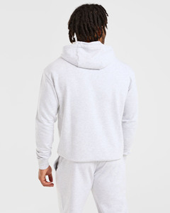 Sudaderas con capucha y pantalones de chándal para hombre con logotipo personalizado básico gris de alta calidad, mezcla de algodón, sudaderas con capucha para entrenamiento de gimnasia para hombre - Product Image 2