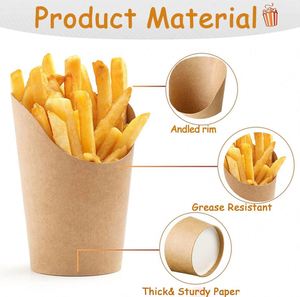 Vasos Desechables de Papel Kraft Impermeables de 12oz, 14oz y 16oz para Papas Fritas y Charcutería, con Logotipo Personalizado, Impresión Offset Multifunción para Alimentos - Product Image 3