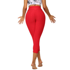 Women's High Waist Butt Lifting Scrunch Yoga <b>Leggings</b> Solid <b>Pattern</b> 92%Polyester 8%Spandex Quick Dry Elastic Waist Yoga <b>Leggings</b> - Product Image 1