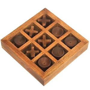 Tablero interactivo de madera Tic Tac Toe, juego de mesa para padres e hijos para pensamiento lógico, capacidad de razonamiento, juguete educativo de entrenamiento - Product Image 1